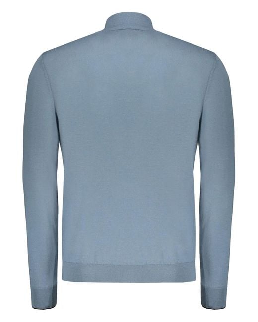Moorer Blue Zip-Neck Sweater for men