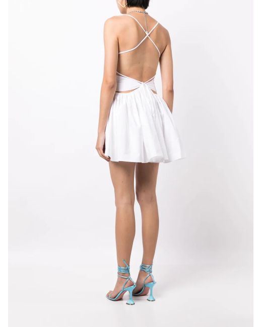 Area White Cut-Out Crystal-Embellished Minidress