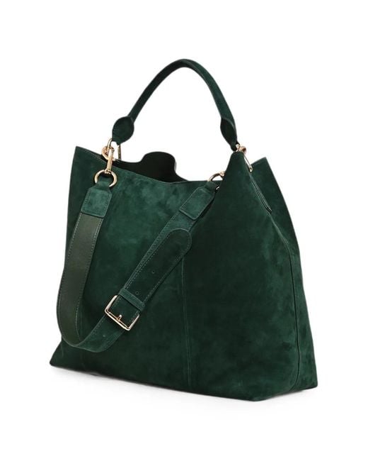 Essentiel Antwerp Green Kroon Suede Shoulder Bag