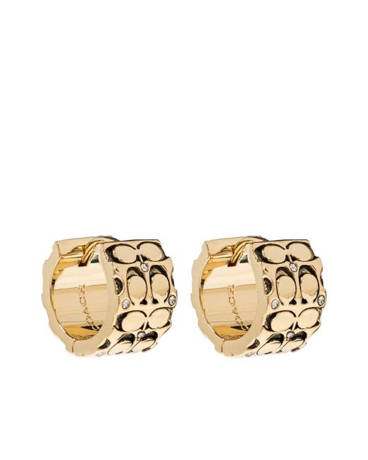 COACH Metallic Quilted Signature Earrings