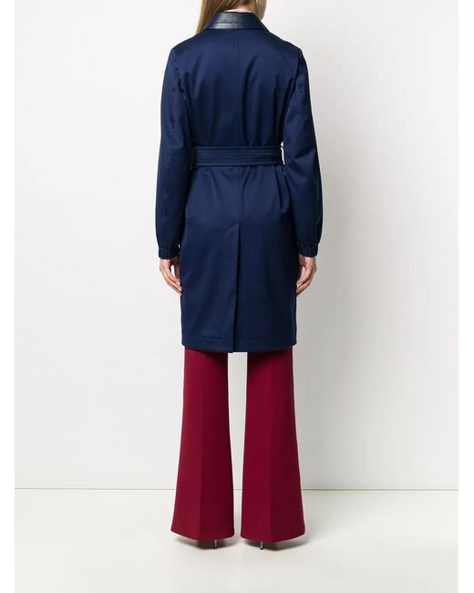 Emilio Pucci Blue Sequin-embellished Panelled Coat