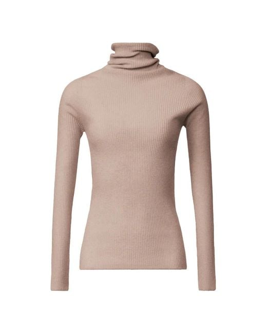Fabiana Filippi Pink Ribbed Roll-Neck Sweater