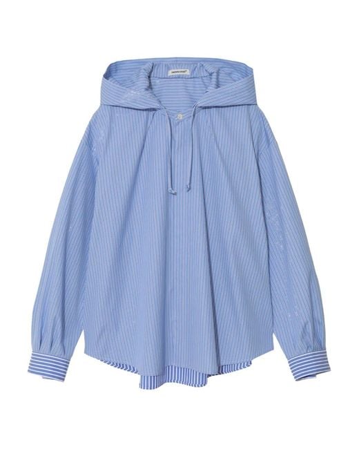 Undercover Blue Hooded Striped Blouse
