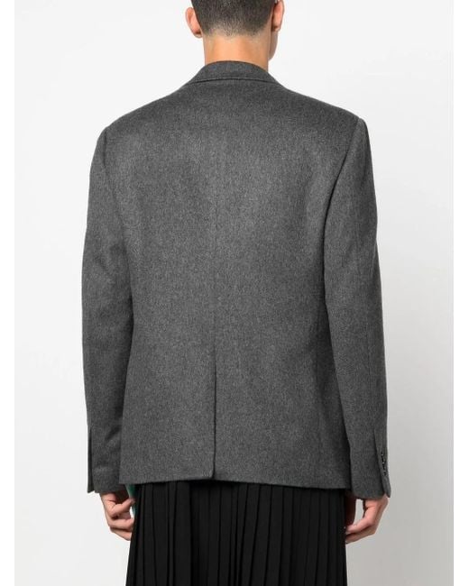 Off-White c/o Virgil Abloh Gray Logo Patch Single-Breasted Blazer for men
