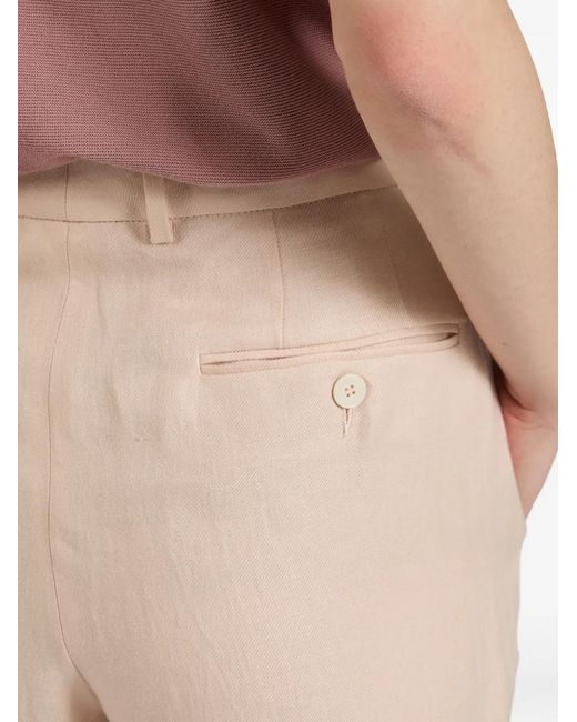 Incotex White Regular-Fit Turn-Up Trousers
