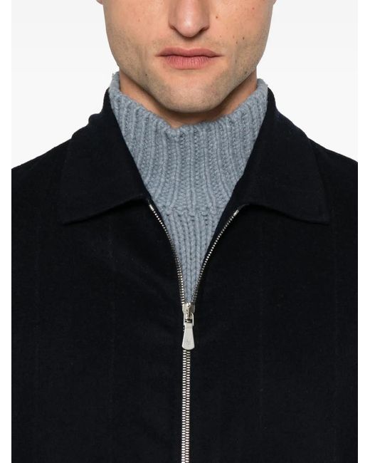 Eleventy Black Zip-Fastening Bomber Jacket for men