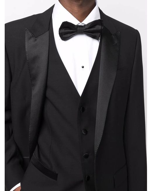 Canali White Buttoned Long-Sleeve Tuxedo Shirt for men