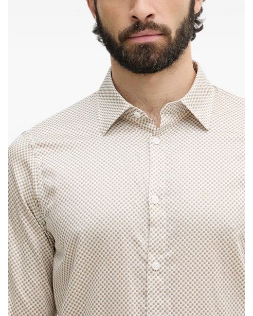 ARMANI EXCHANGE Natural Check-Print Long-Sleeve Shirt for men