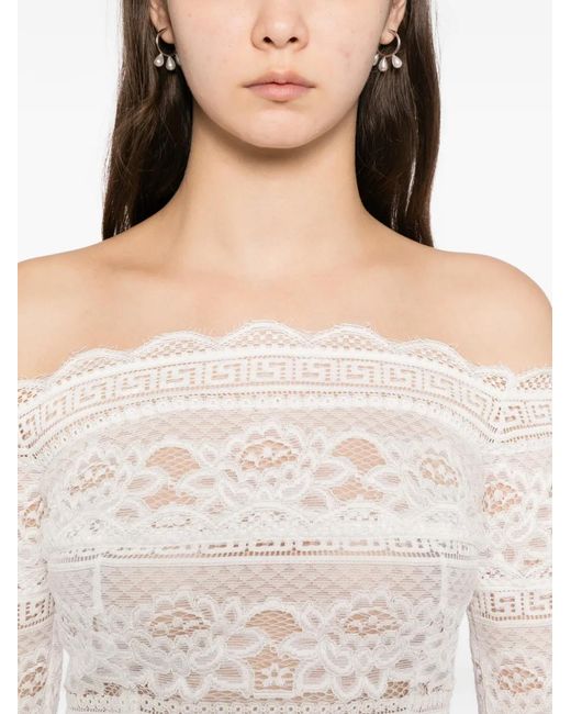Saiid Kobeisy White Lace Ruffled Dress