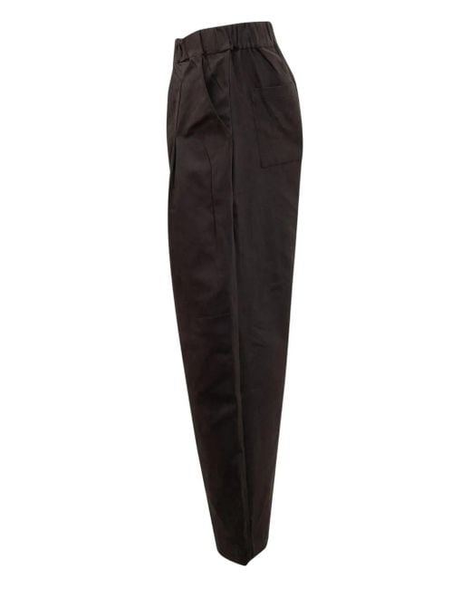 A PAPER KID Black Pleated Elasticated-Waist Trousers for men