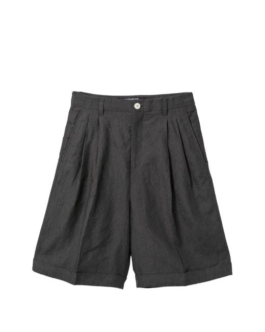 Jacquemus Black Pleated Turn-Up Trousers for men