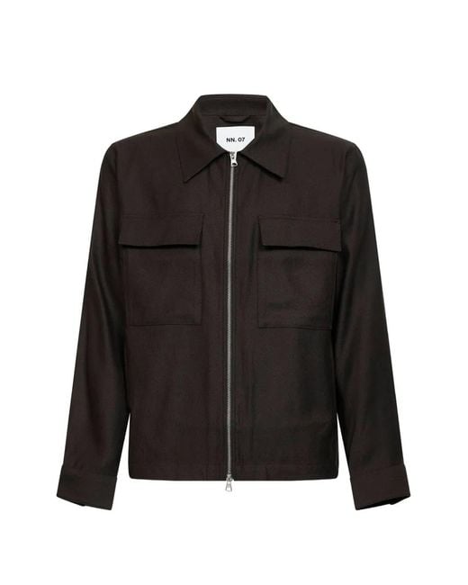 NN07 Black Alban Zip-Up Jacket for men
