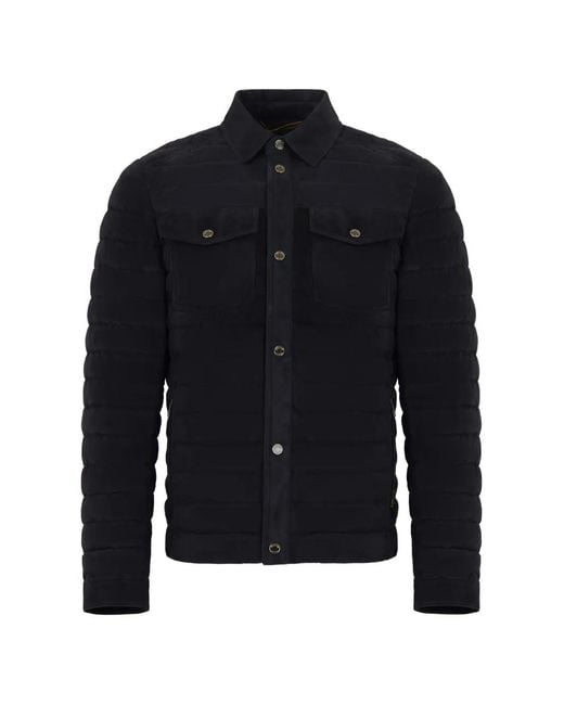 Moorer Blue Quilted Button-Front Jacket for men