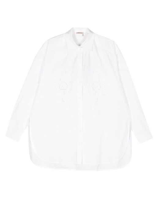 Camicia con pizzo sangallo di Stella Nova in White
