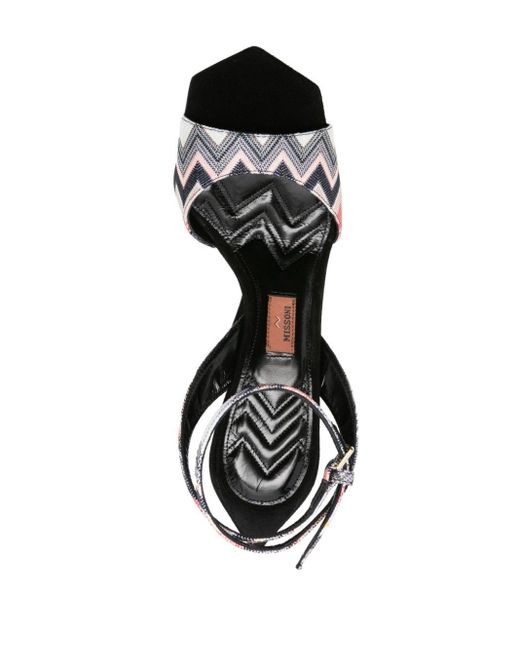 Sandales compensées à motif zigzag Missoni en coloris Black