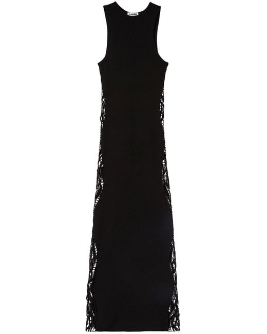 Vestido con paneles de encaje Jil Sander de color Black