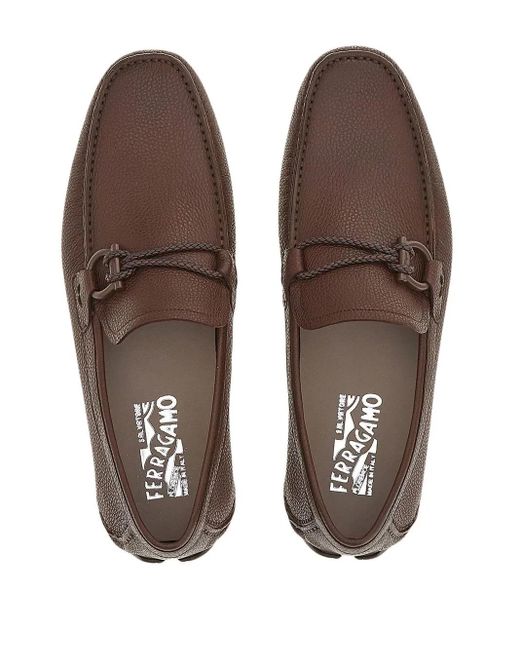 Ferragamo Brown Leather Shoes for men