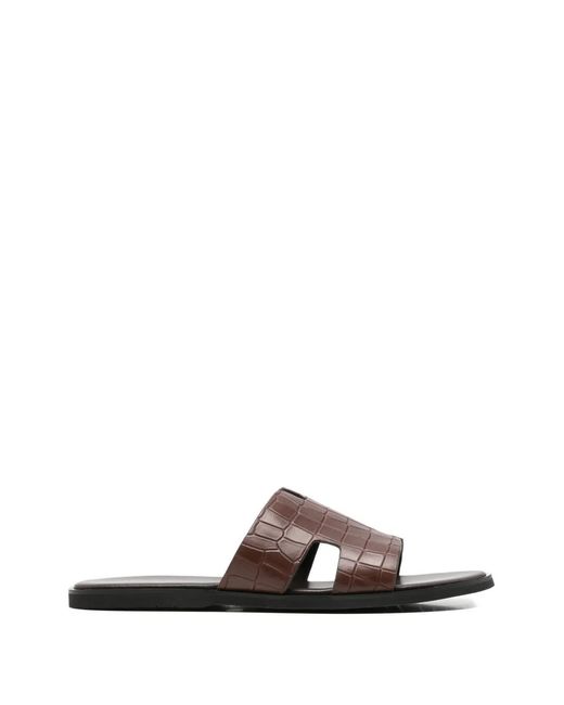Alberto Gozzi White Croc-Effect Cut-Out Sandals for men