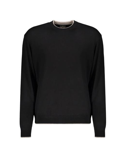 Paul & Shark Black Round-Neck Long-Sleeved Sweater for men