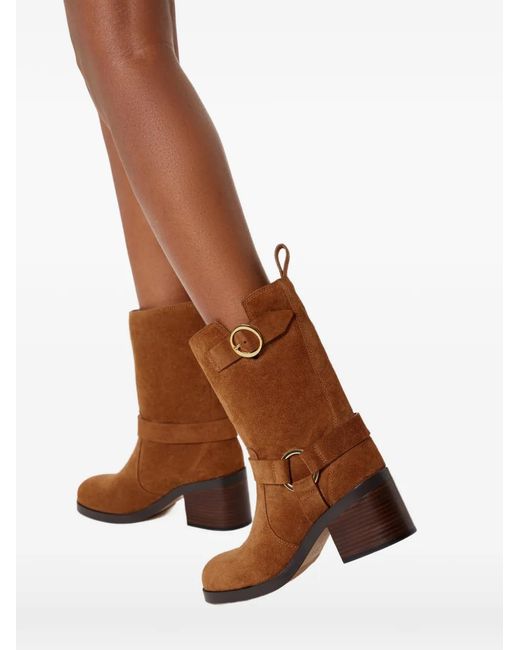 Odissi Brown Hailey Harnessed Straps Boots
