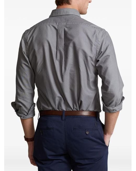 Polo Ralph Lauren Gray Buttoned Logo Shirt for men