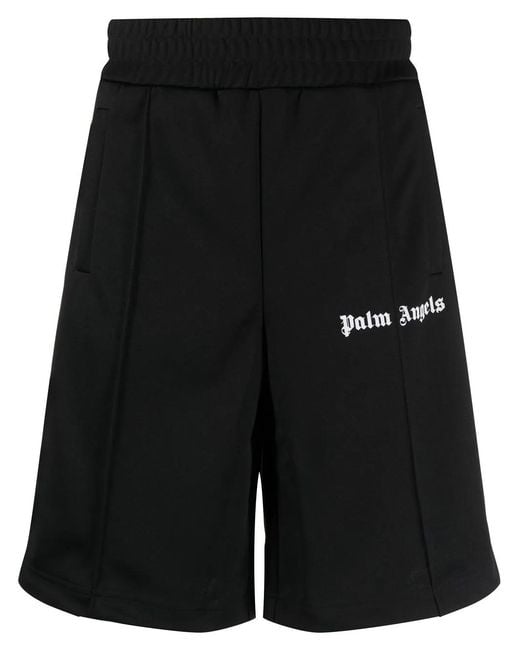 Palm Angels Black Logo Track Shorts for men