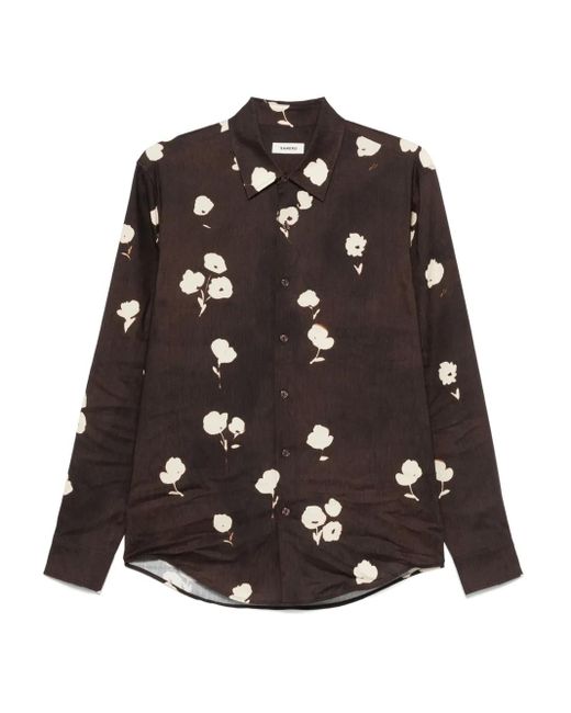 Sandro Overhemd Met Bloemenprint in het Black voor heren