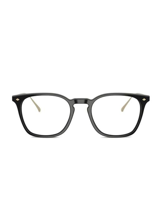 Giorgio Armani Black Titanium-Square Frames Glasses for men