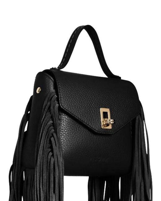 Borsa Tote Mini Con Frange di VISONA in Black