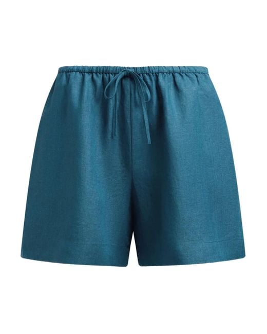 12 STOREEZ Delave リネンショートパンツ Blue