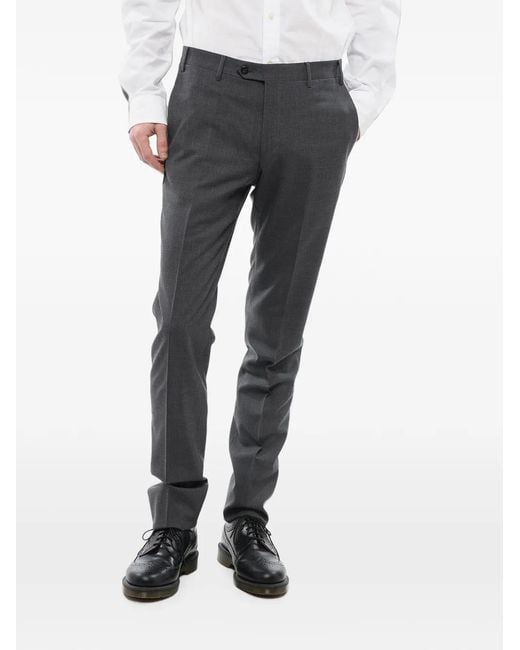 Corneliani Gray Academy Wool Trousers for men