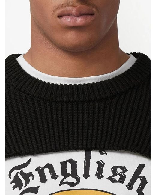 Burberry Black Cut-Out Wool Jumper for men
