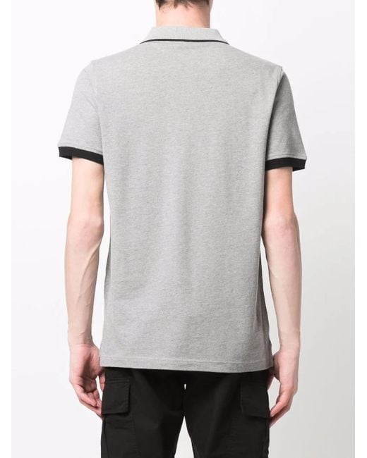 Philipp Plein Gray Logo-Tape Detail Polo Shirt for men
