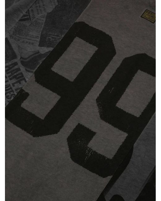 Aape By A Bathing Ape Black T-Shirt À Imprimé Patchwork for men