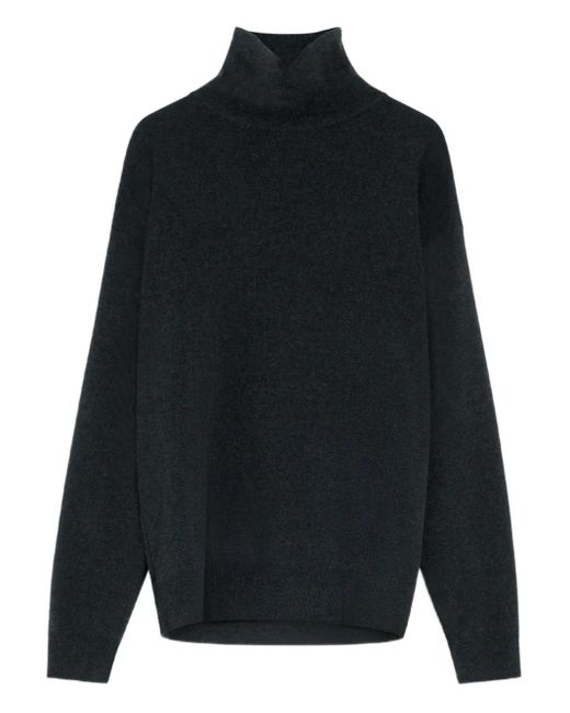 Lemaire Blue High-Neck Wool Sweater for men