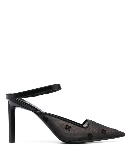 Sandales 100 mm à logo brodé Givenchy en coloris Black