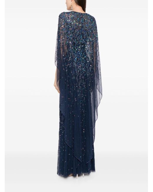 Jenny Packham Blue Delphine Sequin-embellished Gown Dress