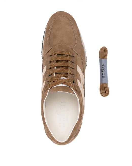 Hogan Brown Suede Interactive Sneakers