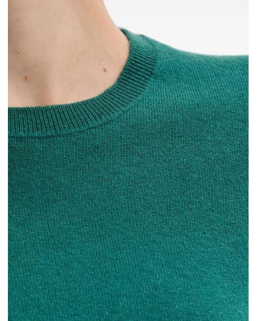 Benetton Green Crew-Neck Ribbed-Trim Sweater
