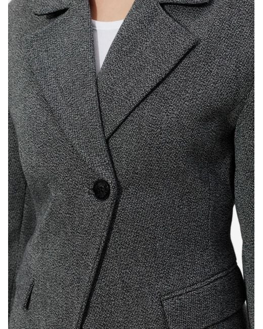 Ganni Gray Long-Sleeve Buttoned Blazer