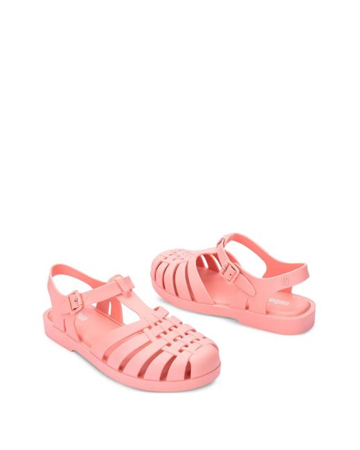 Melissa Pink Strappy Flat Sandals