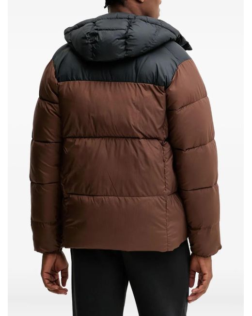 Columbia Brown Puffect Hooded-Padded Jacket for men