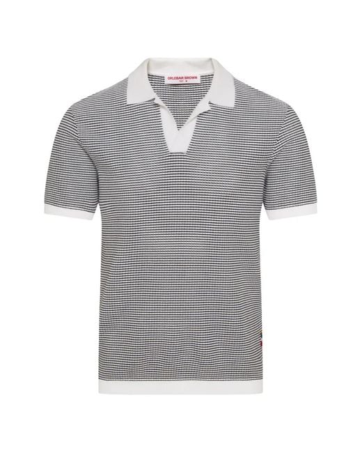 Orlebar Brown Gray Roddy Striped Polo Shirt for men