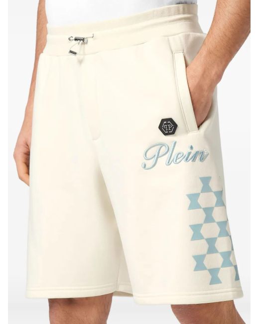 Philipp Plein Natural Checkmate Shorts for men