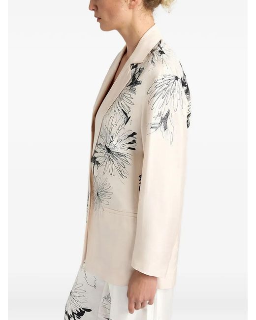 Momoní White Blazer Zuni À Fleurs