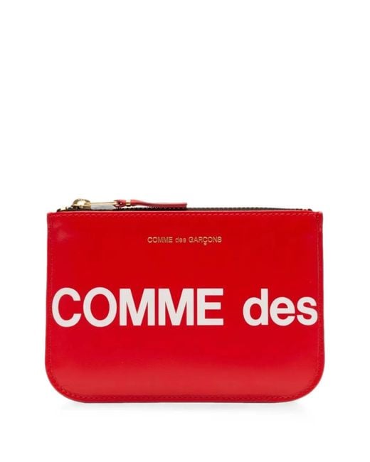 Comme des Garçons Red Portefeuille En Cuir À Logo Imprimé for men