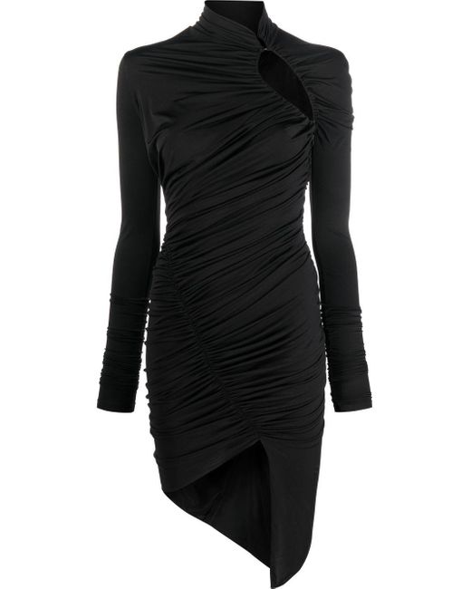 Mugler Synthetic Ruched Cut-out Mini Dress Black - Save 67% | Lyst ...