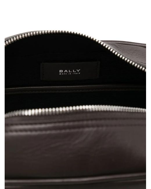 Bally Black Logo Leather Clutch Bag for men