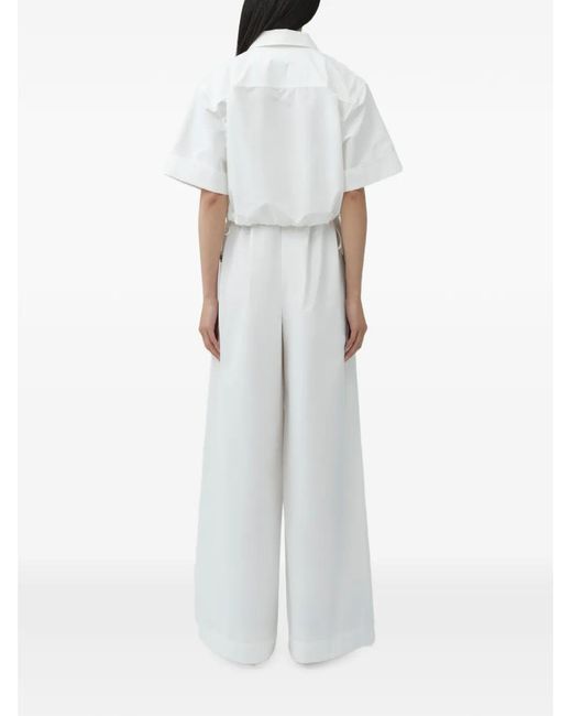 Jonathan Simkhai White Ryett Cropped Shirt