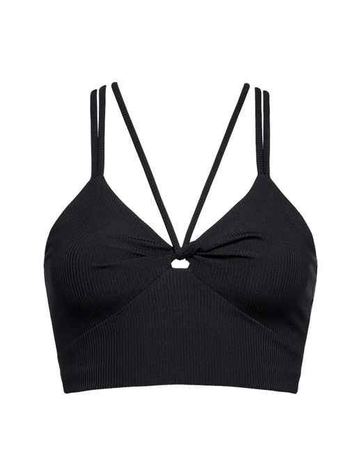 Eres Black Danica Knotted Ribbed Sports Bra